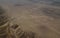 Aerial airplane panoramic view to Nazca geoglyph lines aka spiral, Ica, Peru