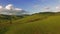 Aerial of Amazing Nature of Mountain Hills Under Summer Skyline