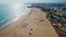 Aerial. Amazing summer beaches of Falesia, the Portuguese coast. Aerial view, drone shooting. Algarve Vilamoura.