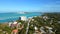 Aerial approach Lido Key from Siesta Key Sarasota islands Florida USA