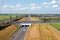 Aerial from Aquaduct Mid Fryslan in Friesland the Netherlands