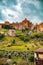 Aerial architecture and street view in Siena, Tuscany, Italy