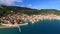 Aerial aspect of Nafpaktos Lepanto town and castle , Greece