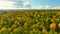 Aerial autumn view of Balsys lake, Verkiai Regional Park. Vilnius, Lithuania.