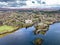 Aerial autumn view of Dunvegan Castle, Isle of Skye