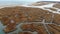 Aerial autumn view of salt marshes. Cape Cod, Massachusetts. USA