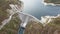 Aerial Autumn view of Vacha (Antonivanovtsi) Reservoir, Bulgaria