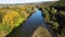 Aerial Autumn view of Yantra River, passing near the town of Byala, Bulgaria