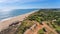 Aerial. Beautiful beach near vilamoura Portugal Algarve.