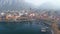 Aerial beautiful morning cityscape of Lecco town, Lombardy, Italy, Europe