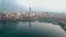 Aerial beautiful morning cityscape of Lecco town, Lombardy, Italy, Europe