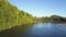 Aerial, beautiful New Zealand river fly over 4k