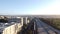 Aerial beautiful shot of the BART metro at Daly City