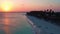 Aerial from a beautiful sunset at Manchebo beach on Aruba island