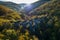 Aerial beautiful view of the Kursunlugerme Aqueduct Bridge near Gumuspinar village, Catalca, Istanbul