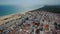 Aerial. Beautiful view from the sky of the beach and the village of Monte Gordo. Portugal