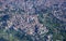 Aerial of Bergamo high town, Italy