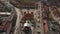 Aerial of Bialystok old town market square in Poland