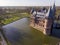 Aerial bird Eye view of De Haar castle, Netherlands