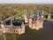 Aerial bird Eye view of De Haar castle, Netherlands