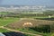 The aerial or bird view on motorized paraglider