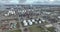 Aerial birds eye drone view of a large chemical products refinery in Moerdijk, The Netherlands, focusing on heavy