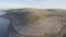 Aerial birds eye view of the burren national park. scenic tourism landscape for Unesco World Heritage site and global geopark