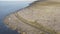 Aerial birds eye view of the burren national park. scenic tourism landscape for Unesco World Heritage site and global geopark