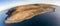 Aerial birds eye view of the burren national park. scenic tourism site