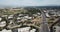 Aerial birds eye view of Highway 101 Bridges pivot left Google campus shoreline amphitheater park Traffic