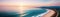 Aerial Bliss, Panoramic Sea Beach Sunset from Above, AI Generated