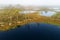 Aerial bog lakes in Kuresoo bog, Soomaa National Park, Estonian nature.