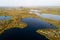 Aerial bog lakes in Kuresoo bog, Soomaa National Park, Estonian nature.