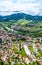 Aerial Brauneck Lenggriess. Bavarian Alps. Ski Resort. Travel Destination June 2019