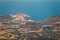 Aerial breathtaking view of a rocky sea coastline in Menorca, Balearic Islands, Spain