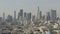 AERIAL: Breathtaking wide shot of Downtown Los Angeles, California Skyline in beautiful sunlight,blue sky,