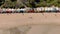 Aerial of Brighton Bathing Boxes in Melbourne facing front, dolly movement