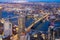 Aerial Brooklyn and Manhattan bridge New York