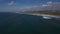 Aerial Carlsbad California beach out to sea cliff coast 4K 284
