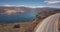 Aerial of Castaic Lake, California, Reservoir With Boating, Swimming Facilities