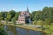 Aerial from castle Nijenrode at the river Vecht in the Netherlands