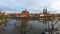 Aerial: Cathedral Island in Wroclaw, Poland