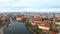 Aerial: Cathedral Island in Wroclaw, Poland