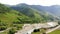 Aerial of caucasus mountains in Georgia