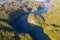 Aerial of Channel Winding Through Islands in Raja Ampat