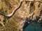 Aerial of Chapmans Peak drive, Hout Bay, South Africa