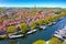Aerial from the city Enkhuizen in Netherlands