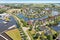 Aerial from the city Terherne in Friesland the Netherlands