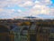 Aerial city view of beautiful Sacre-Coeur church Montmartre and panorama view of Paris