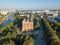 Aerial cityscape of Kant Island in Kaliningrad, Russia